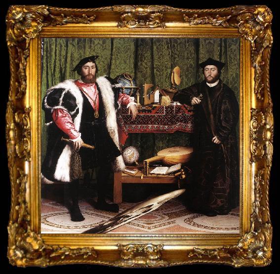 framed  HOLBEIN, Hans the Younger Jean de Dinteville and Georges de Selve (The Ambassadors) sf, ta009-2